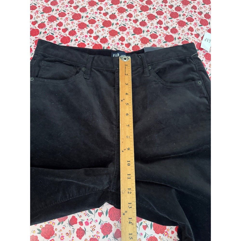Gap High Rise Wide Leg velvet Pants Black Size 12/31R New With Tags e3 - Picture 7 of 8